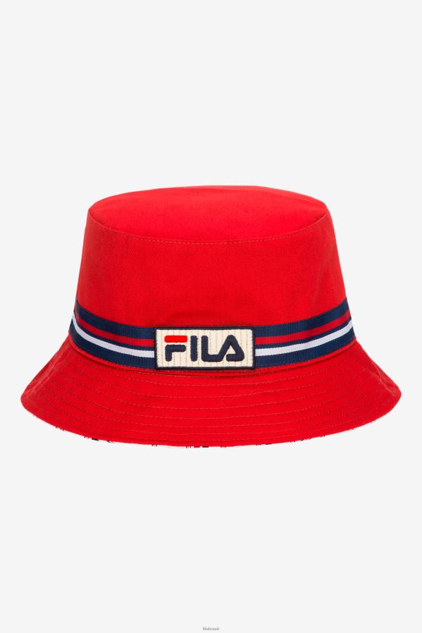 vermelho FILA chapéu bucket fila reversível vermelho HXJFD991