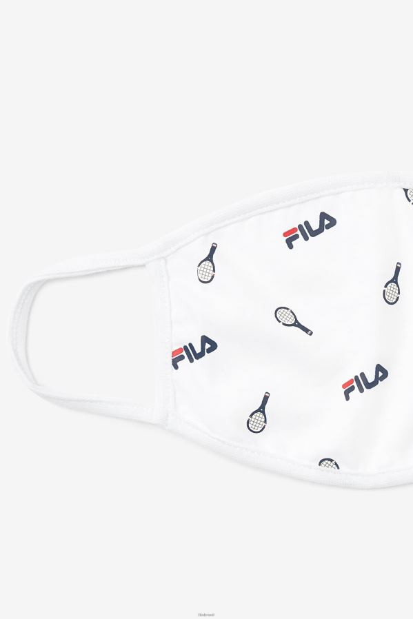 branco FILA máscara fila branca com estampa de tênis branca HXJFD1039