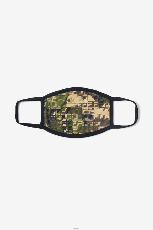 camuflagem verde multi FILA máscara facial com logotipo de camuflagem verde camo multi fila HXJFD1047