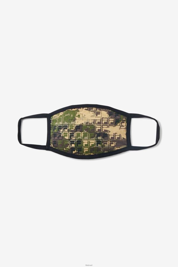 camuflagem verde multi FILA máscara facial com logotipo de camuflagem verde camo multi fila HXJFD1047