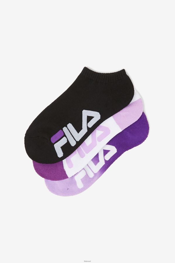 roxo FILA meia dip dye feminina no show 3-pack fila roxa HXJFD1085