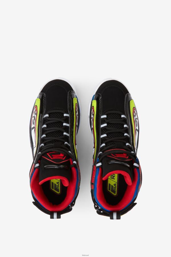 branco/ponche de limão/azul FILA Grant Hill 2 Racing Infantil Grande Branco/Lime Punch/Fila Azul HXJFD2105