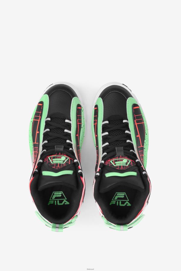 preto/coral ardente/cinza verde FILA Grant Hill 2 fila infantil grande preto/coral ardente/cinza verde HXJFD2096