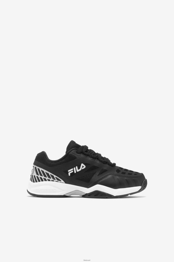 preto/branco/prata metálica FILA axilus jr fila infantil preto/branco/prata metálico HXJFD2300