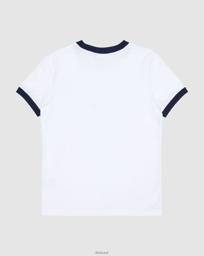 branco FILA camiseta feminina branca clássica fila HXJFD3132