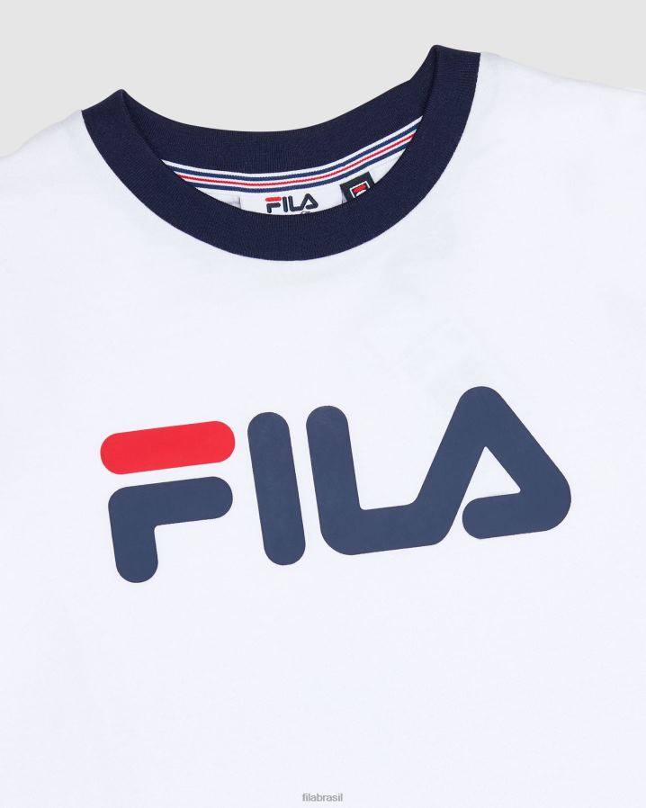 branco FILA camiseta feminina branca clássica fila HXJFD3132