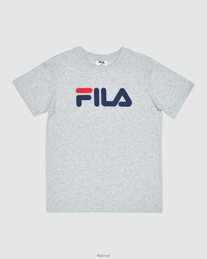 mármore prateado FILA camiseta infantil clássica silver marle fila HXJFD3113