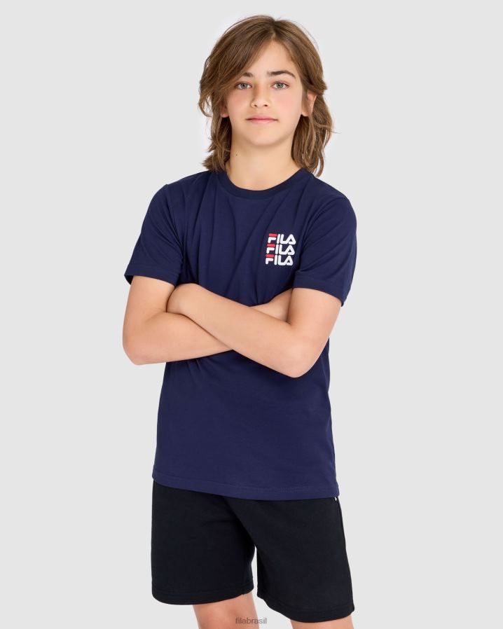 nova marinha FILA camiseta fila new navy infantil ripley HXJFD3046