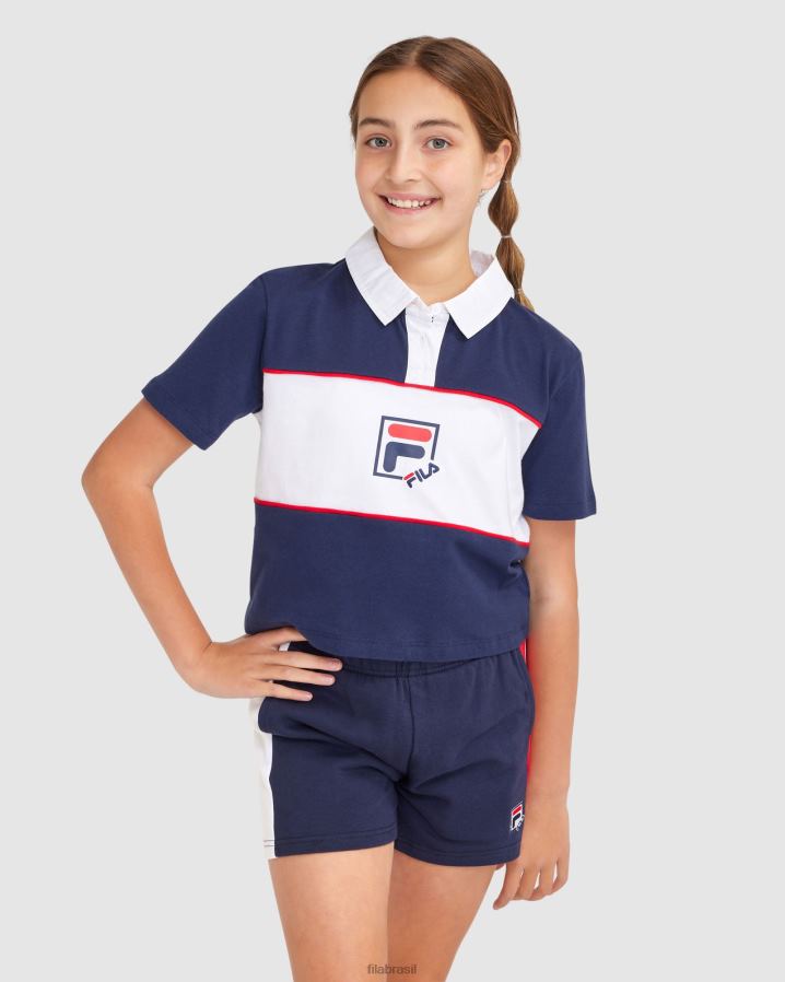 nova marinha FILA fila lana polo feminina HXJFD3082