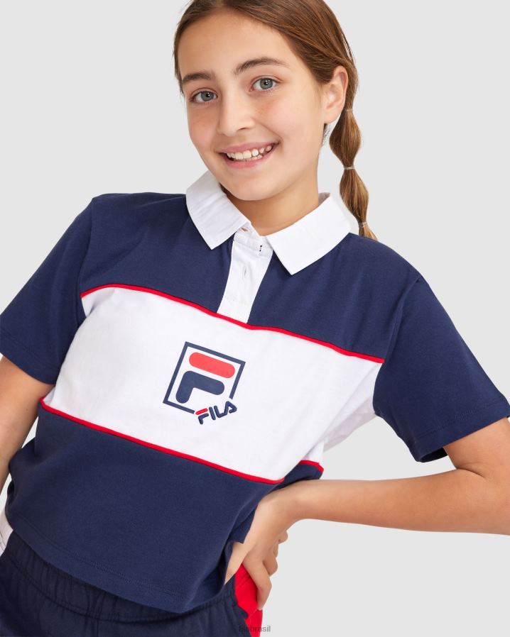 nova marinha FILA fila lana polo feminina HXJFD3082