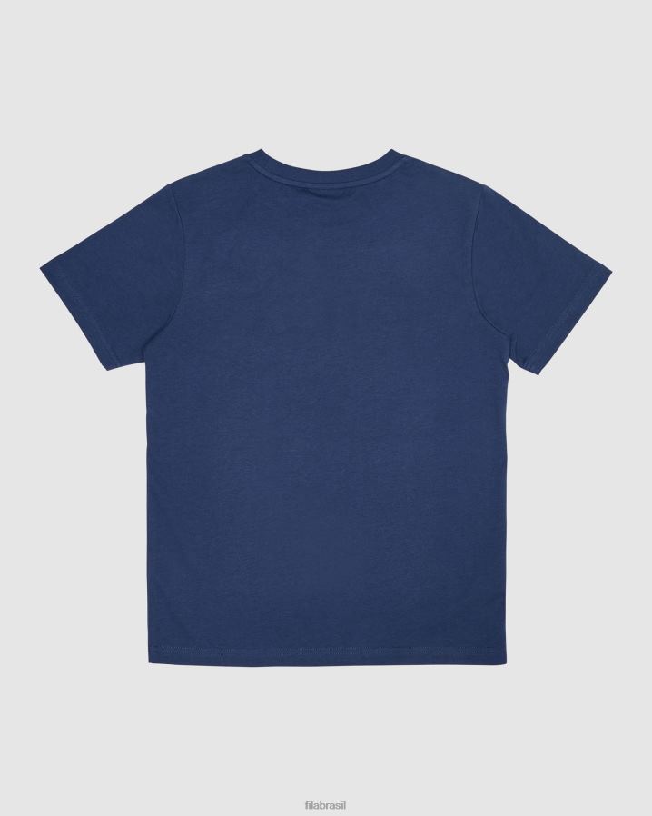 nova marinha FILA nova camiseta infantil clássica fila azul marinho HXJFD3099