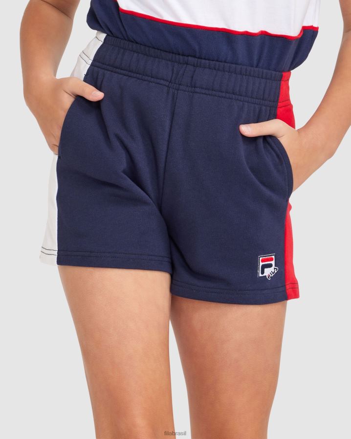 nova marinha FILA short fila lana feminino new navy HXJFD3068
