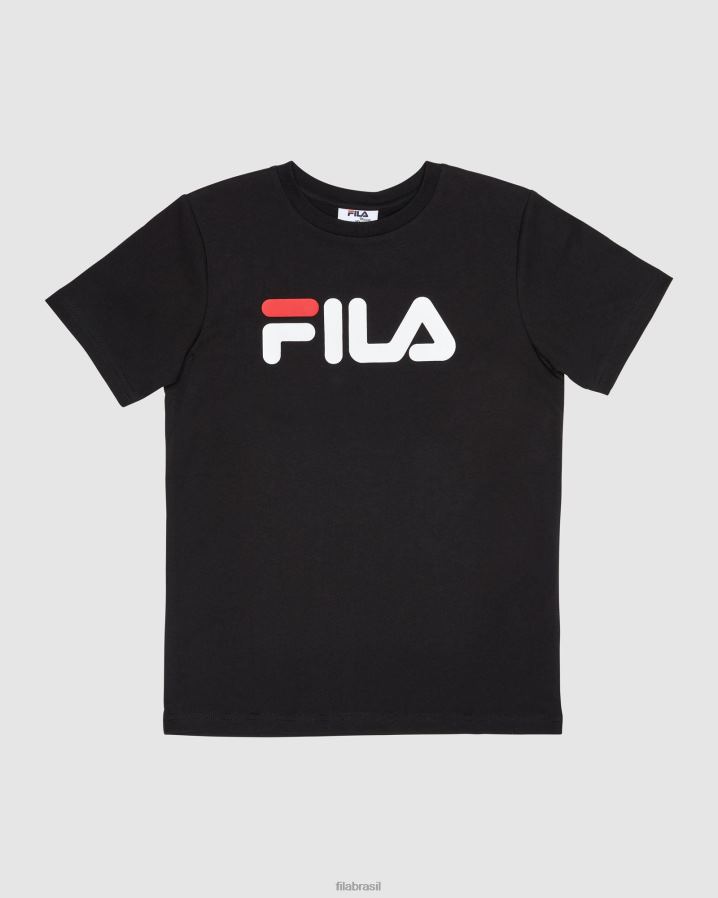 preto FILA camiseta infantil clássica preta fila HXJFD3114