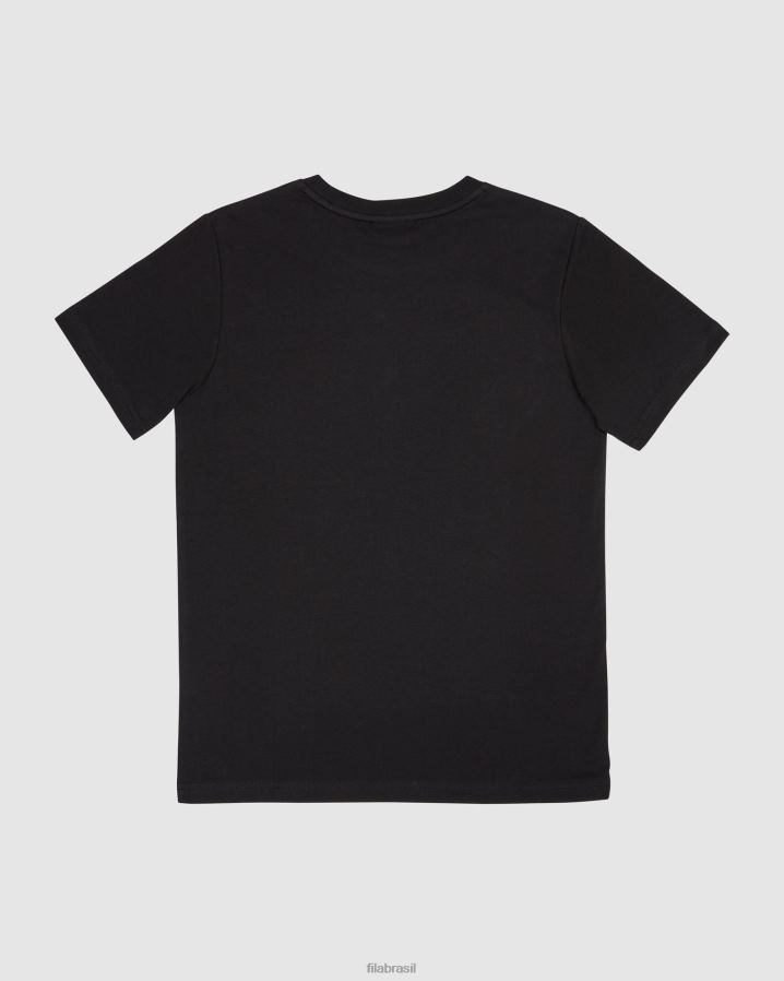 preto FILA camiseta infantil clássica preta fila HXJFD3114