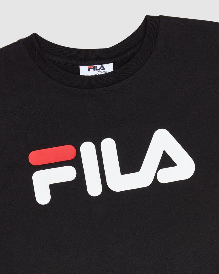 preto FILA camiseta infantil clássica preta fila HXJFD3114
