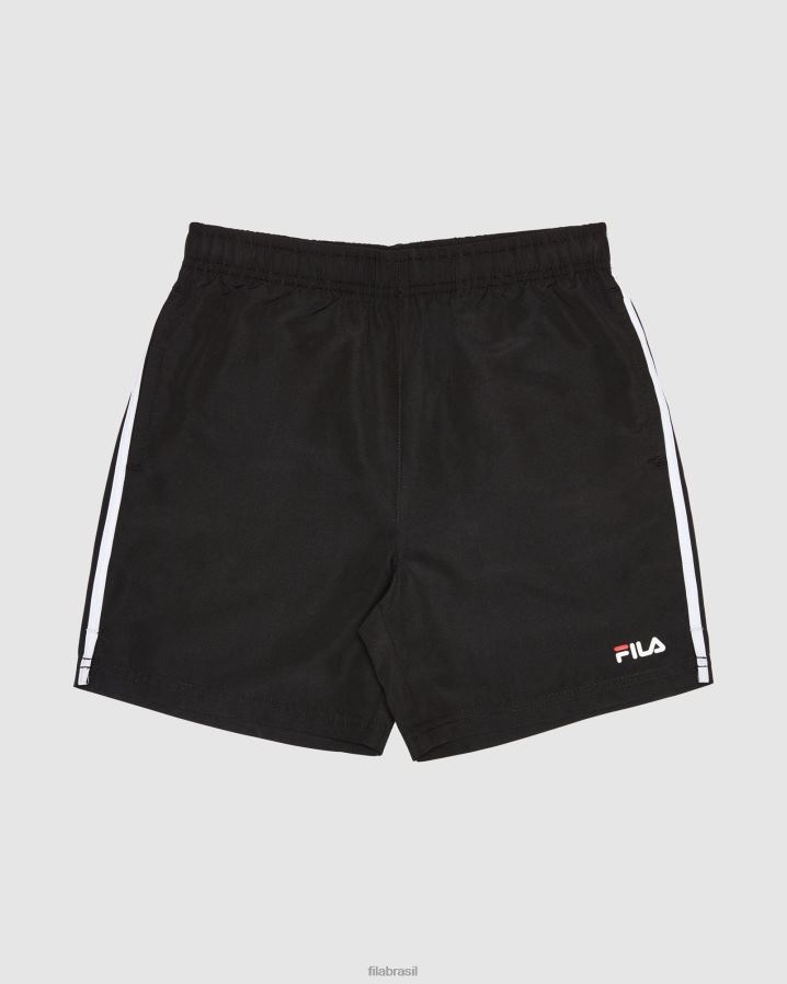 preto FILA short infantil clássico em microfibra preto fila HXJFD3125
