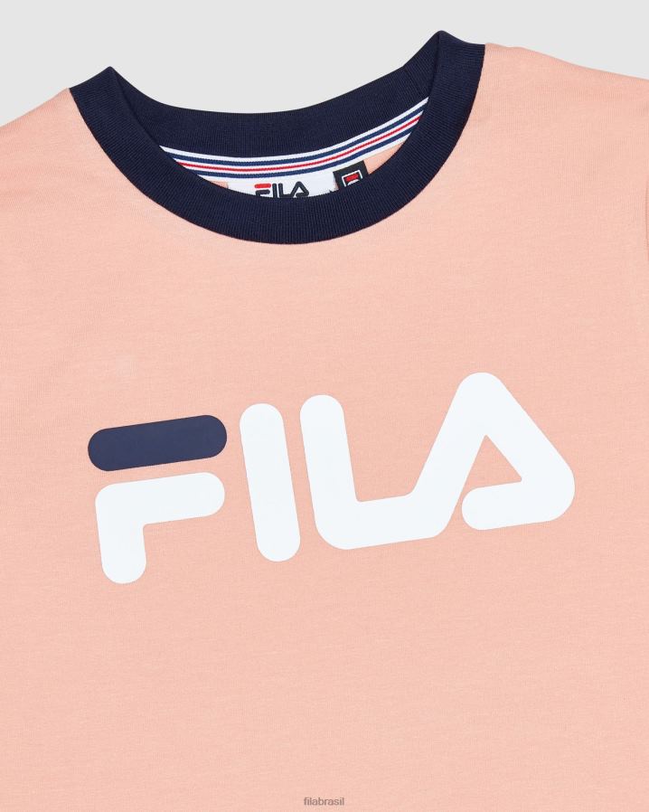 rosa suave FILA fila classic girl's ringer tee mellow rose HXJFD3127