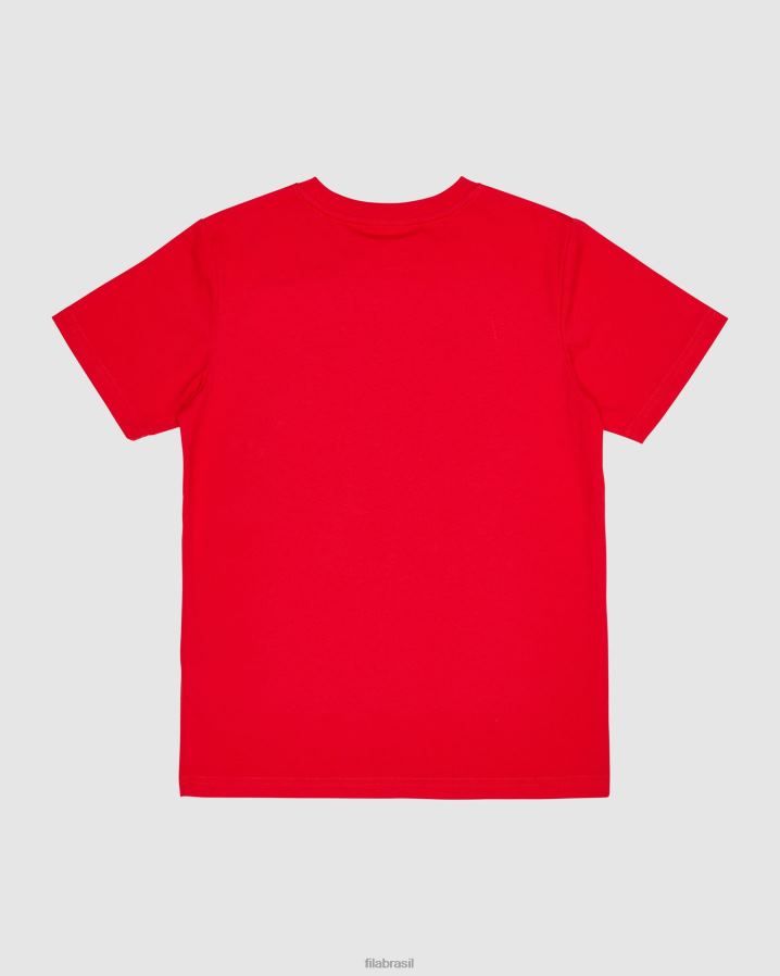 vermelho FILA camiseta infantil clássica fila vermelha HXJFD3098