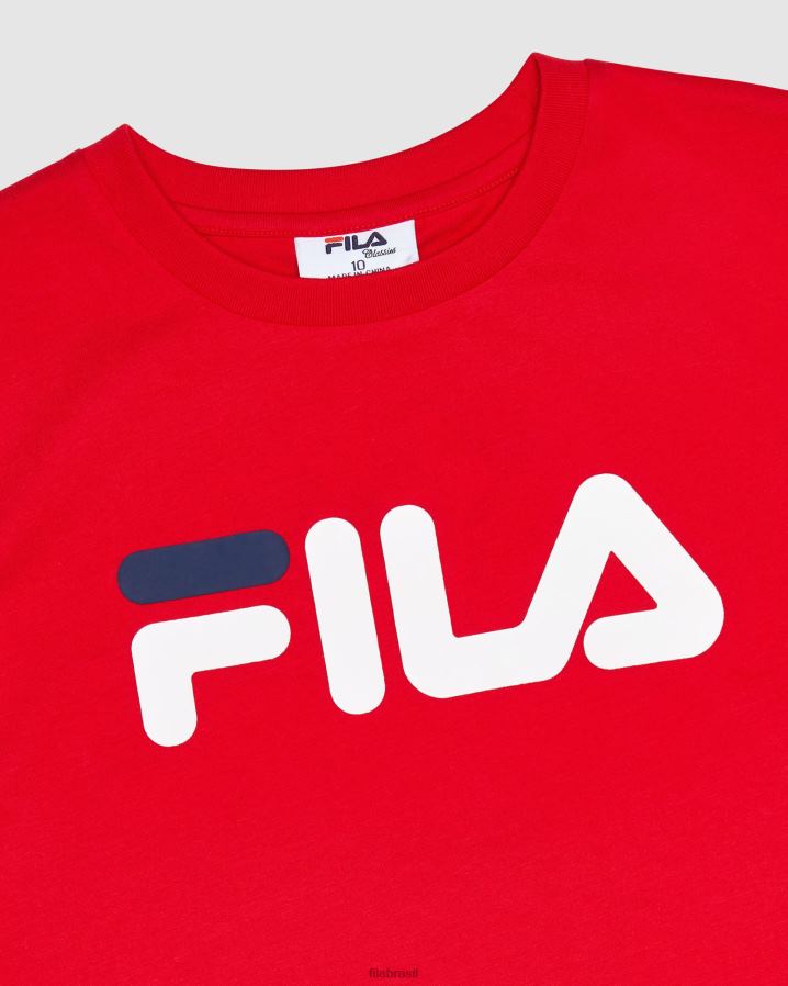 vermelho FILA camiseta infantil clássica fila vermelha HXJFD3098