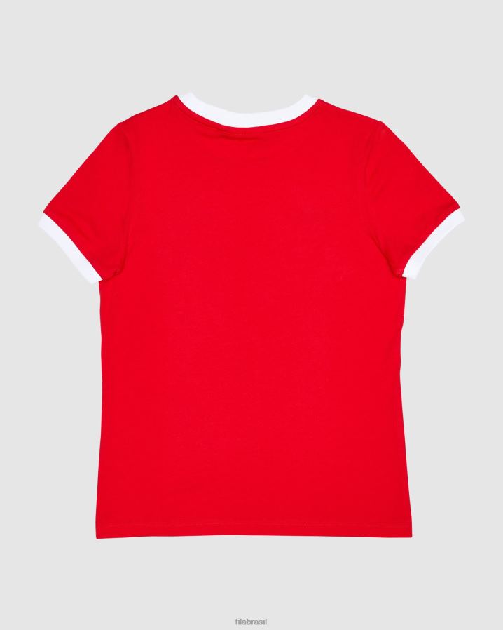vermelho FILA camiseta ringer feminina clássica vermelha fila HXJFD3131