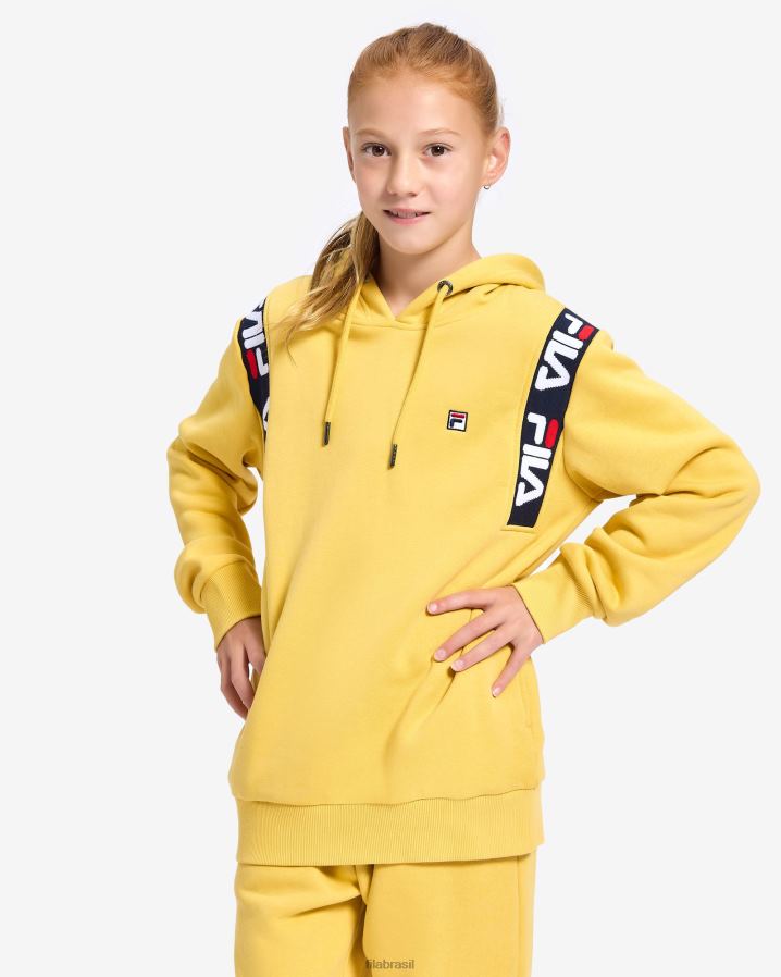amarelo enevoado FILA emblema infantil amarelo misted 2.0 capuz fila HXJFD3144