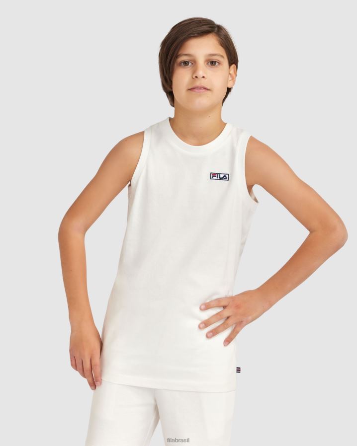 branco FILA regata parker infantil fila branca HXJFD3071