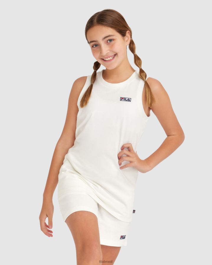 branco FILA regata parker infantil fila branca HXJFD3071