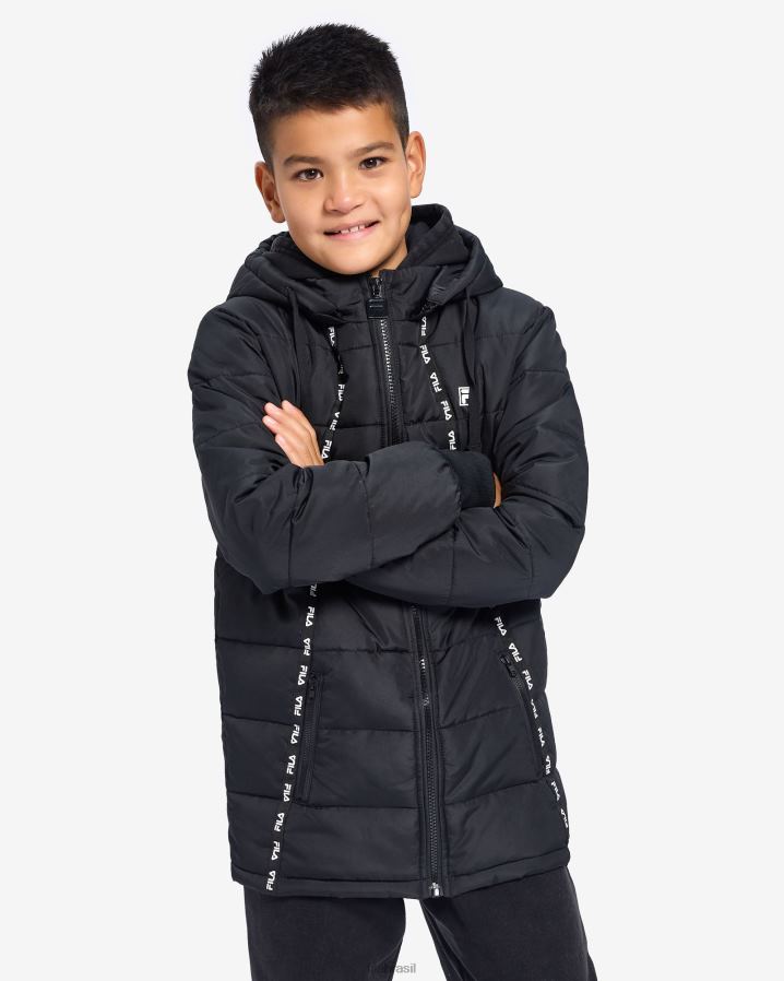 preto FILA jaqueta fila boy maxi puff preta HXJFD3163
