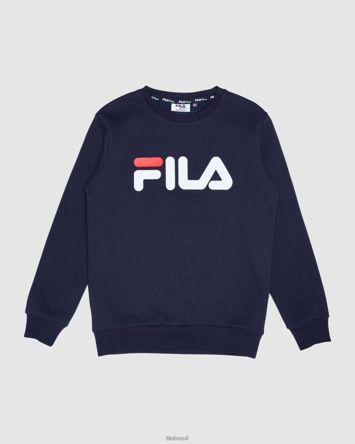 nova marinha FILA moletom clássico infantil new fila azul marinho HXJFD3119