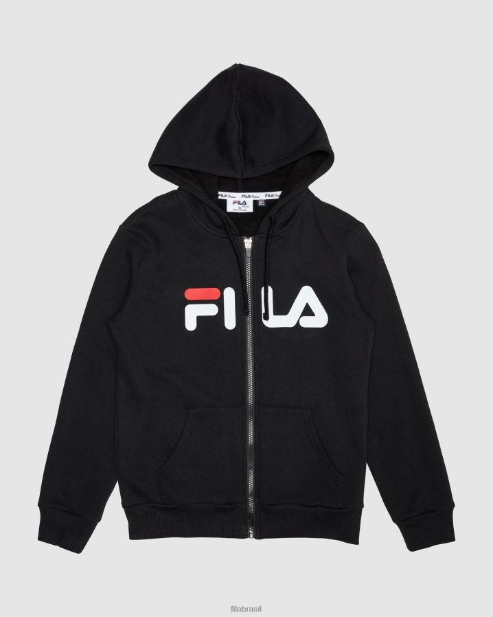 preto FILA moletom clássico infantil com capuz preto fila HXJFD3101