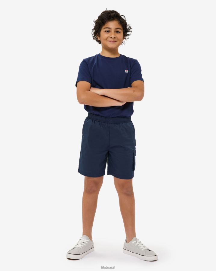 nova marinha FILA bermuda infantil new fila azul marinho HXJFD3161