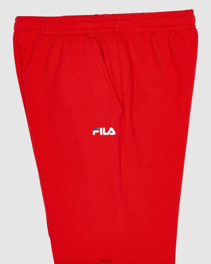 vermelho FILA calça infantil clássica fila red HXJFD3128