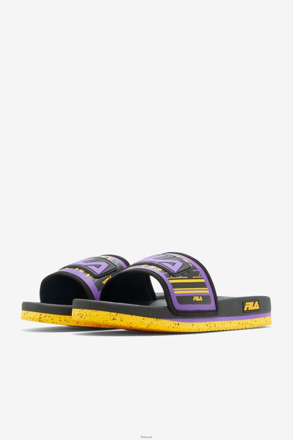 preto/dourado/roxo FILA slide lunar masculino preto/dourado/roxo fila HXJFD185