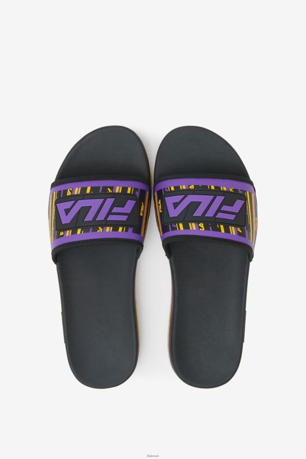 preto/dourado/roxo FILA slide lunar masculino preto/dourado/roxo fila HXJFD185