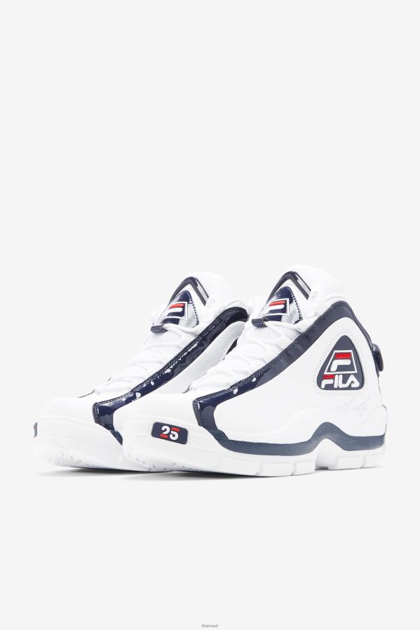 branco/marinho/vermelho FILA Grant Hill 2 25th Anniversary Edition Masculino Fila Branco/Navy/Vermelho HXJFD98