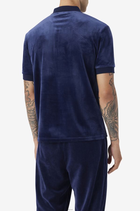 arquivar uma marinha FILA fila fil a navy devon veludo polo HXJFD412