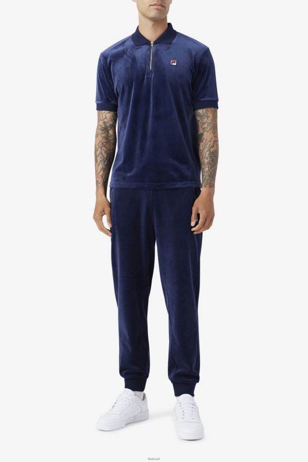 arquivar uma marinha FILA fila fil a navy devon veludo polo HXJFD412