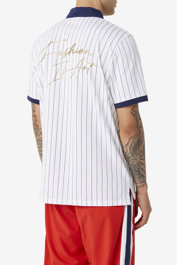 branco/casaco/vermelho FILA fila branco/peacoat/vermelho fila x the museu bb1 polo HXJFD418