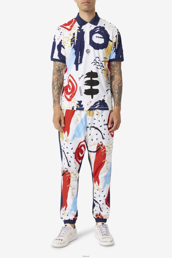 branco/casaco/vermelho FILA polo estampado fila fila x the museu branco/peacoat/vermelho HXJFD417