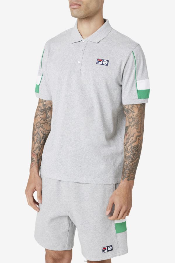 cinza claro/jujuba/branco FILA fila coda polo cinza claro/jelly bean/branco HXJFD421