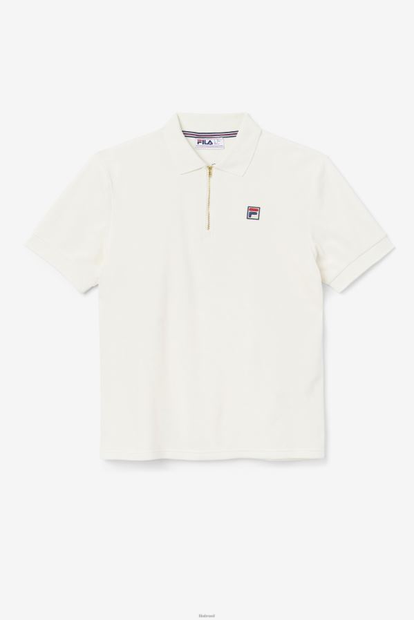 garça FILA devon veludo polo fila egret HXJFD410