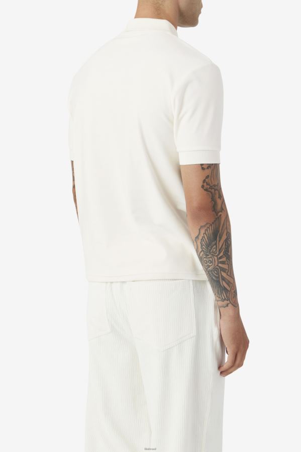 garça FILA devon veludo polo fila egret HXJFD410