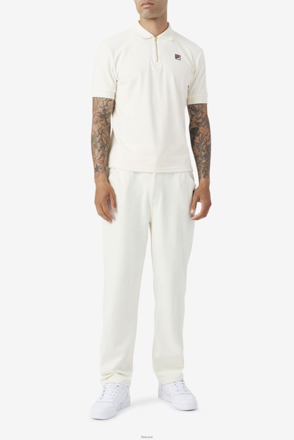 garça FILA devon veludo polo fila egret HXJFD410