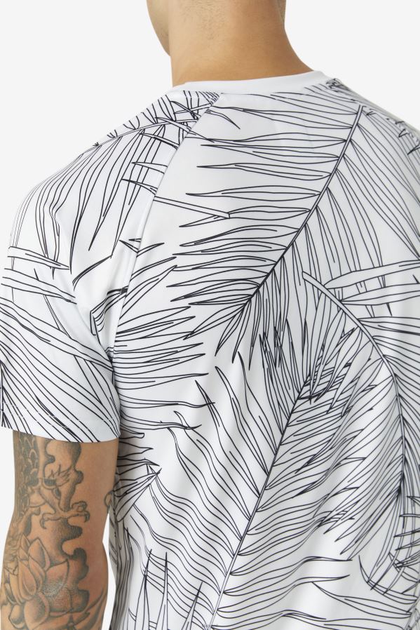 impressão palmar branca/branco FILA pickleball manga curta fila branco estampa palma/branco HXJFD1112