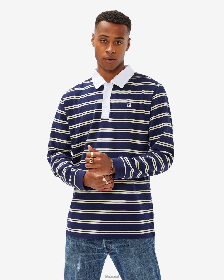 nova marinha FILA polo de rugby masculino fila new Navy HXJFD2566