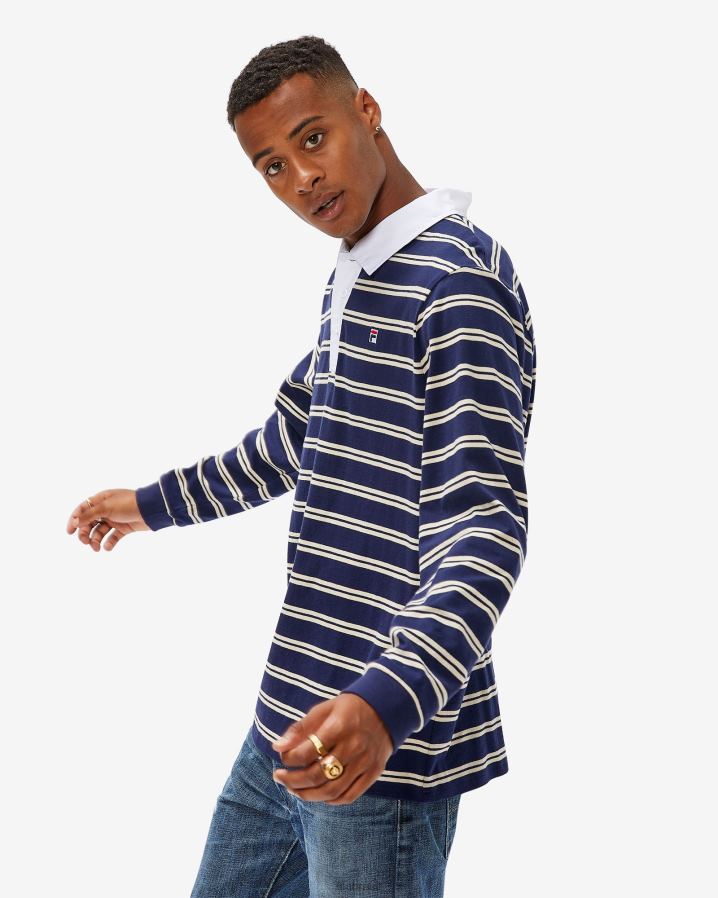 nova marinha FILA polo de rugby masculino fila new Navy HXJFD2566