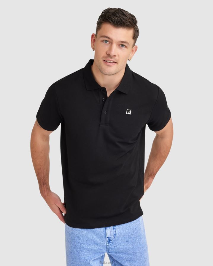 preto FILA polo blake masculina preta HXJFD2343