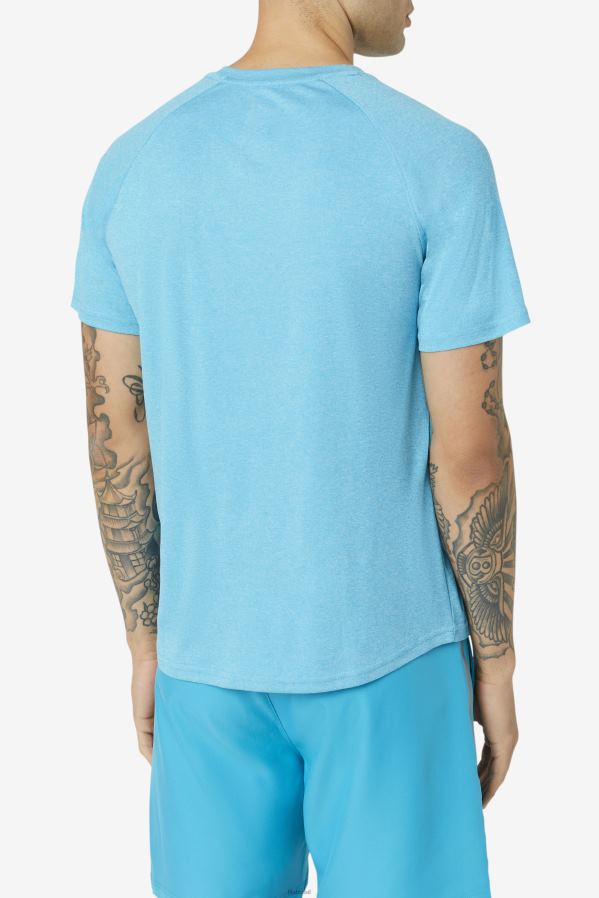 urze do mar do Caribe/preto FILA fila pickleball manga curta tripulação caribenho mar urze/preto HXJFD1111