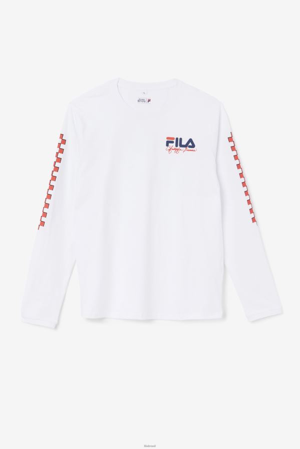 branco FILA camiseta fila branca bevans park manga longa HXJFD250