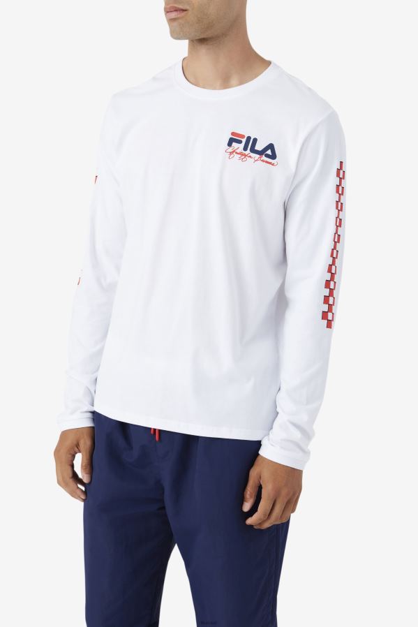 branco FILA camiseta fila branca bevans park manga longa HXJFD250